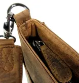 LEATHER DESIGN Trendy hunter handtas schoudertas bruin