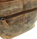 LEATHER DESIGN Trendy hunter handtas schoudertas bruin