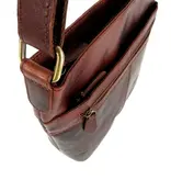 LEATHER DESIGN prachtige leren damestas schoudertas Cognac