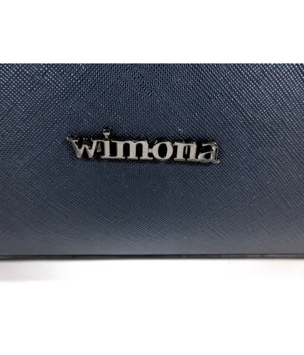 Wimona PU damestas handtas laptoptas SIENNA donker blauw