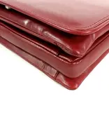 LEATHER DESIGN Strak leren Chique 3 vaks kleptas schoudertas rood