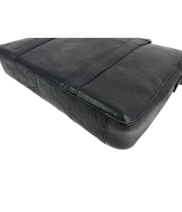 Micmacbags LEGACY 15,6 inch laptoptas schoudertas zwart