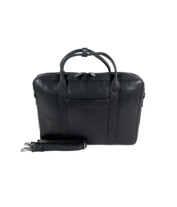 Micmacbags LEGACY 15,6 inch laptoptas schoudertas zwart