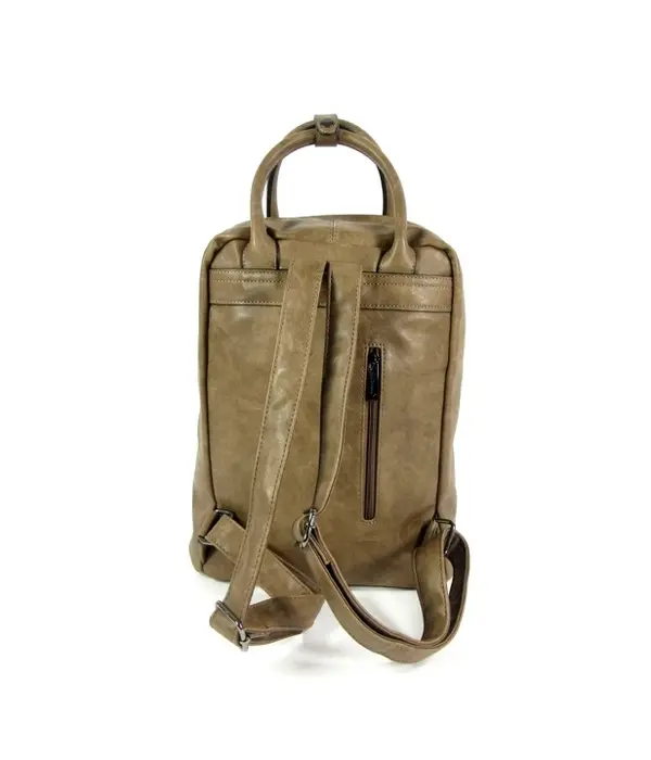 Wimona PU trendy rugzak backpack AMALIA taupe