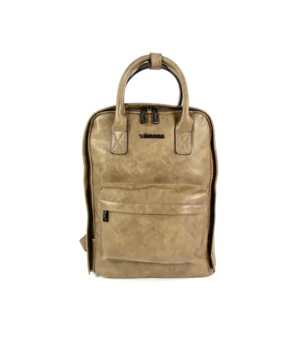 Wimona PU trendy rugzak backpack AMALIA taupe