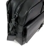 Berba Klassieke leren 2 vaks 15 inch business tas zwart