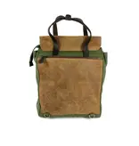 LEATHER DESIGN Stoere leren hunter canvas rugzak werktas HIPSTER Bruin - groen