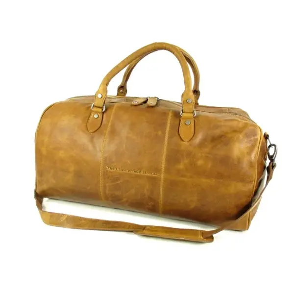 reistas weekendtas William Wax Pull up leer Cognac