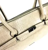 Wimona PU damestas handtas laptop tas SOFIA croco taupe