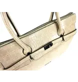 Wimona PU damestas handtas laptop tas SOFIA croco taupe