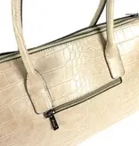 Wimona PU damestas handtas laptop tas SOFIA croco taupe