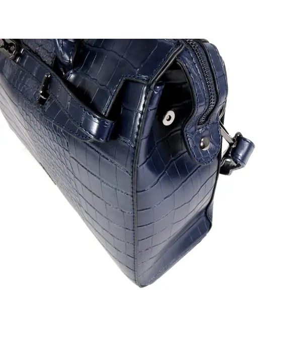 Wimona PU damestas handtas laptop tas SOFIA croco Donker Blauw