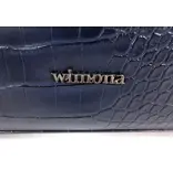 Wimona PU damestas handtas laptop tas SOFIA croco Donker Blauw