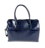 Wimona PU damestas handtas laptop tas SOFIA croco Donker Blauw