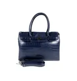 Wimona PU damestas handtas laptop tas SOFIA croco Donker Blauw