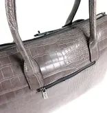 Wimona PU damestas handtas laptop tas SOFIA croco Grijs