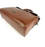 Wimona PU damestas handtas laptop tas SOFIA croco Bruin