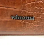 Wimona PU damestas handtas laptop tas SOFIA croco Bruin