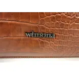 Wimona PU damestas handtas laptop tas SOFIA croco Bruin