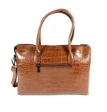 Wimona PU damestas handtas laptop tas SOFIA croco Bruin