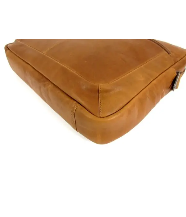 Chesterfield Heren zakentas 15" Laptop tas CALVI Wax Pull up Cognac