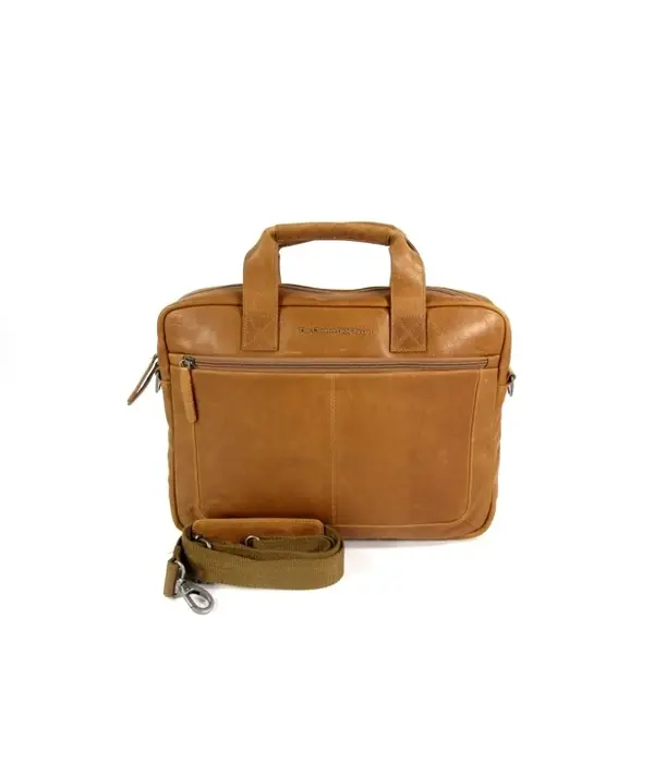 Chesterfield Heren zakentas 15" Laptop tas CALVI Wax Pull up Cognac