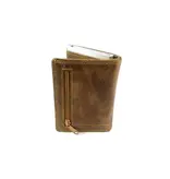 LEATHER DESIGN Met Figuretta Card protector klap portemonnee cognac