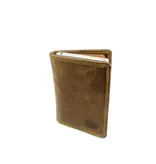 LEATHER DESIGN Met Figuretta Card protector klap portemonnee cognac