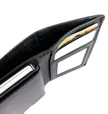 LEATHER DESIGN Met Figuretta Card protector klap portemonnee zwart