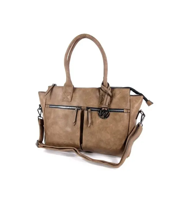 Wimona Trendy handtas schoudertas CATARINA-ONE Taupe