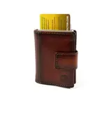 LEATHER DESIGN Met Figuretta Card protector in chic leren portemonnee Bruin