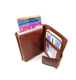 LEATHER DESIGN Met Figuretta Card protector in chic leren portemonnee Bruin