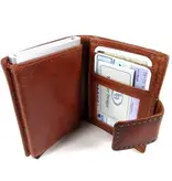 LEATHER DESIGN Met Figuretta Card protector in chic leren portemonnee Bruin