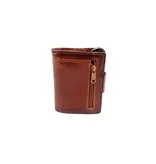 LEATHER DESIGN Met Figuretta Card protector in chic leren portemonnee Bruin