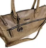 Wimona Trendy PU handtas schoudertas FABIANA Taupe