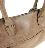 Wimona Trendy PU handtas schoudertas FABIANA Taupe