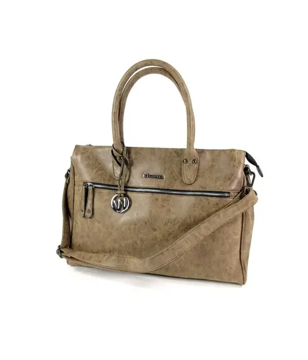 Wimona Trendy PU handtas schoudertas FABIANA Taupe