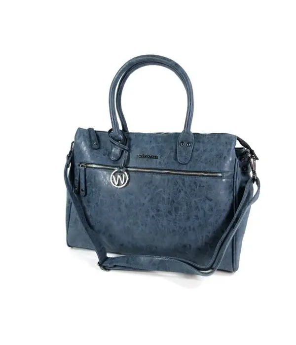 Wimona Trendy PU handtas schoudertas FABIANA D. Blauw