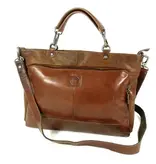 LEATHER DESIGN Handtas werktas schoudertas laptoptas Bruin