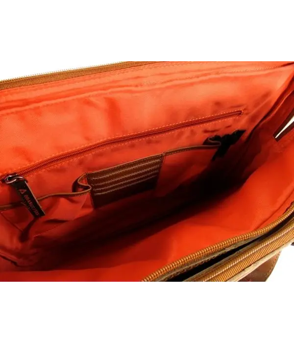 ORANGE FIRE 15,6 inch Laptoptas handtas schoudertas Cognac