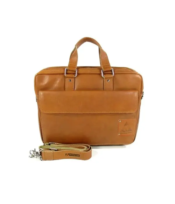 ORANGE FIRE 15,6 inch Laptoptas handtas schoudertas Cognac