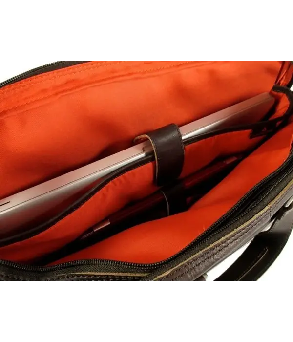 ORANGE FIRE 15,6 inch Laptoptas handtas schoudertas Bruin