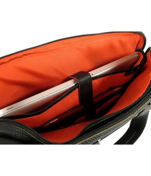 ORANGE FIRE 15,6 inch Laptoptas handtas schoudertas zwart