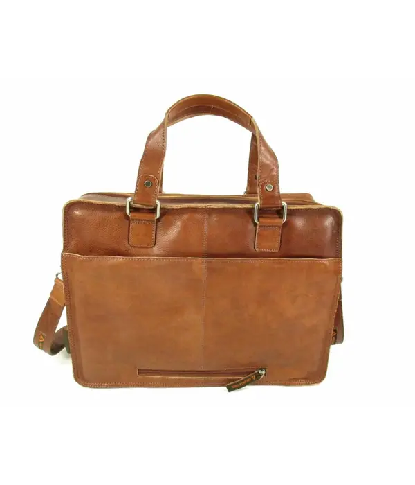 ORANGE FIRE Heren laptoptas 15,6" TWO POCKET L Cognac