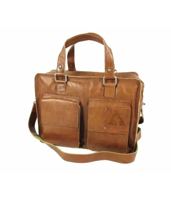 ORANGE FIRE Heren laptoptas 15,6" TWO POCKET L Cognac