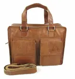 ORANGE FIRE Heren laptoptas 15,6" TWO POCKET L Cognac