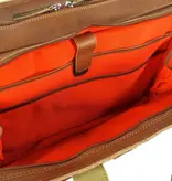 ORANGE FIRE Leren schoudertas rugtas 15,6" BACKER cognac