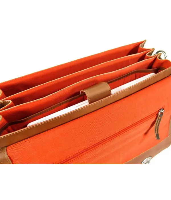 ORANGE FIRE Leren business tas laptoptas OLD SKOOL 15,6" cognac