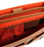 ORANGE FIRE Leren business tas laptoptas OLD SKOOL 15,6" cognac