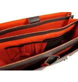 ORANGE FIRE Leren business tas laptoptas OLD SKOOL 15,6" bruin